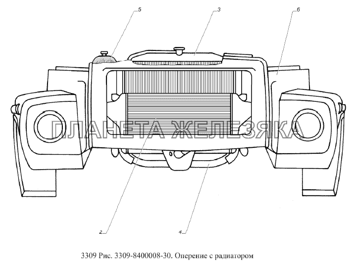 Оперение с радиатором ГАЗ-3309 (Евро 2)